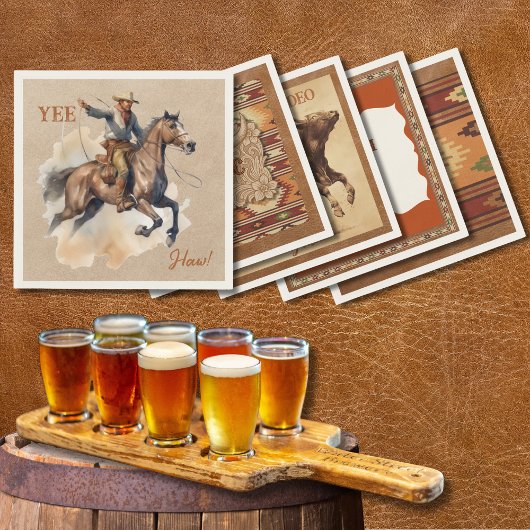 Cocktailserviette Old West Frontier Bronco Reiter Serviette