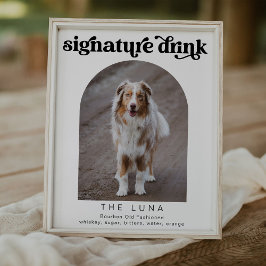 Cocktailsignatur für Retro-Bar Poster