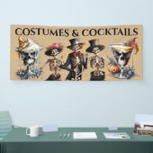 Cocktailskelette tanzen formales tuxedo Halloween Banner (Messe)