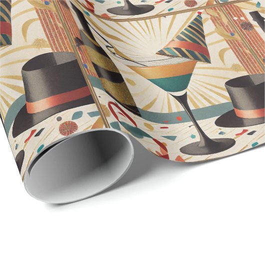 Cocktailstunde aus dem Mittelalter - Silvester Geschenkpapier (Rolleneckpunkt)