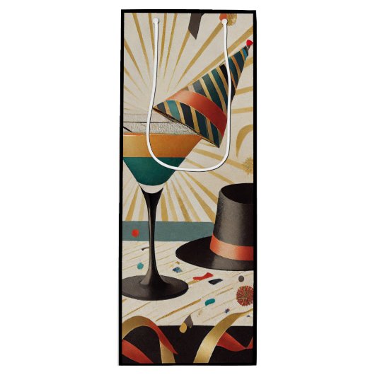 Cocktailstunde aus dem Mittelalter - Silvester Geschenktüte Für Weinflaschen (Vorderseite)