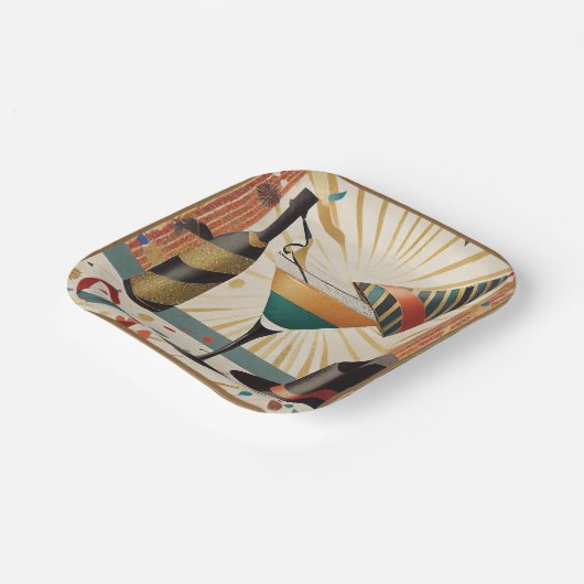 Cocktailstunde aus dem Mittelalter - Silvester Pappteller (Gewinkelt)