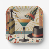 Cocktailstunde aus dem Mittelalter - Silvester Pappteller (Vorderseite)