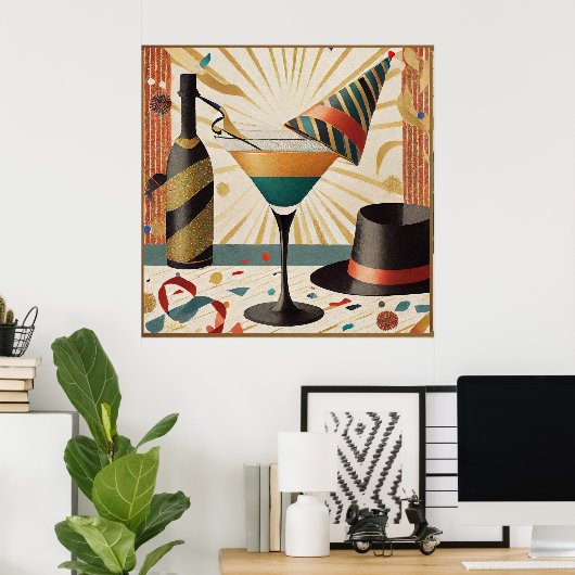 Cocktailstunde aus dem Mittelalter - Silvester Poster (Heimbüro)