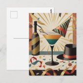 Cocktailstunde aus dem Mittelalter - Silvester Postkarte (Vorne/Hinten)