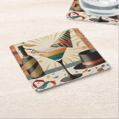 Cocktailstunde aus dem Mittelalter - Silvester Rechteckiger Pappuntersetzer (angewinkelt)