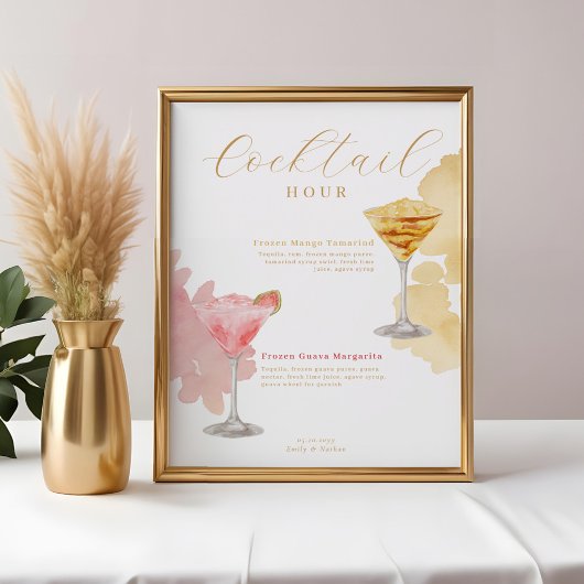Cocktailstunde Cocktails Hochzeitsmenü Poster