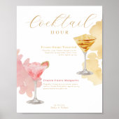 Cocktailstunde Cocktails Hochzeitsmenü Poster (Vorne)