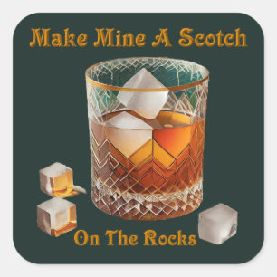 Cocktailstunde Machen Sie Meinen Zu Einem Scotch O Quadratischer Aufkleber