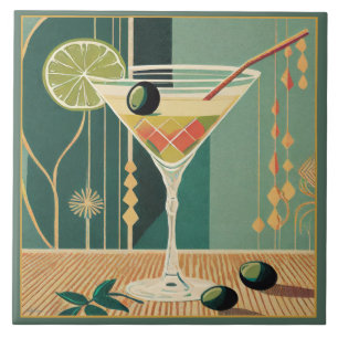Cocktailstunde Mid-Century-Modern-Martini Fliese
