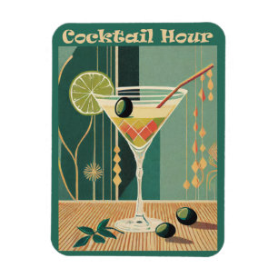 Cocktailstunde Mid-Century-Modern-Martini Magnet