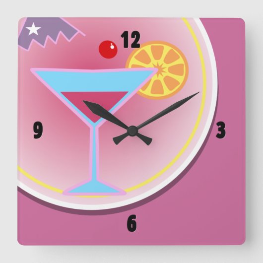 Cocktailstunde Uhr nächtliche Uhr (Vorderseite)