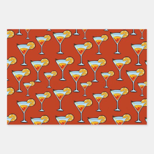 Cocktailstunde Wrapping Paper Set Geschenkpapier Set (Vorderseite)