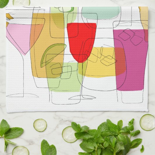 Cocktailteetuch Geschirrtuch (Gefaltet)