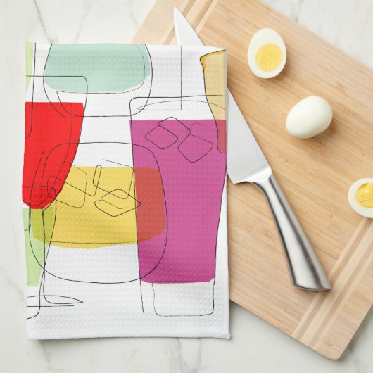 Cocktailteetuch Geschirrtuch (Viertel Falte)