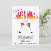 Cocktailurlaub mit Jingle und Mingle Einladung (Stehend Vorderseite)