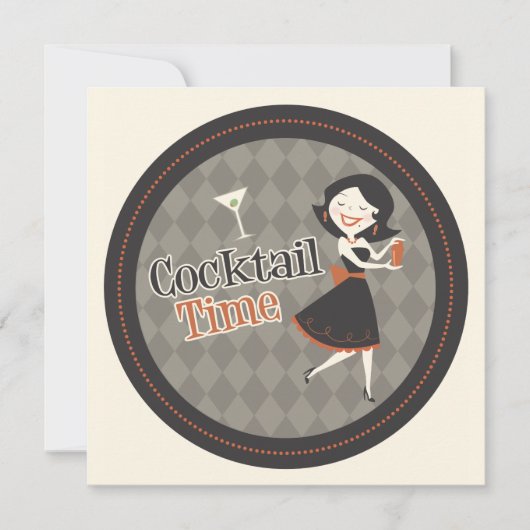 Cocktailzeit Einladung (Vorderseite)