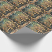 Cocktecore Mushroom Fairy Light Geschenkpapier (Ecke)