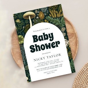 Cocktecore Mushroom Nahtlose Babydusche Einladung