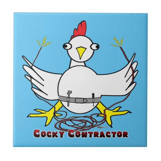 Cocky Contractor Fliese (Vorderseite)