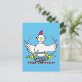 Cocky Contractor Postkarte (Stehend Vorderseite)
