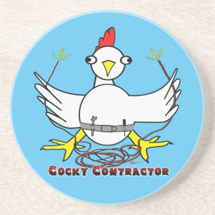 Cocky Contractor Sandstein Untersetzer