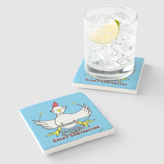 Cocky Contractor Steinuntersetzer (Seitenansicht)