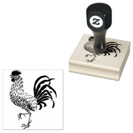 Cocky Rooster Bird One leert auf Gummistempel