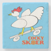 Cocky Skater Steinuntersetzer (Vorderseite)