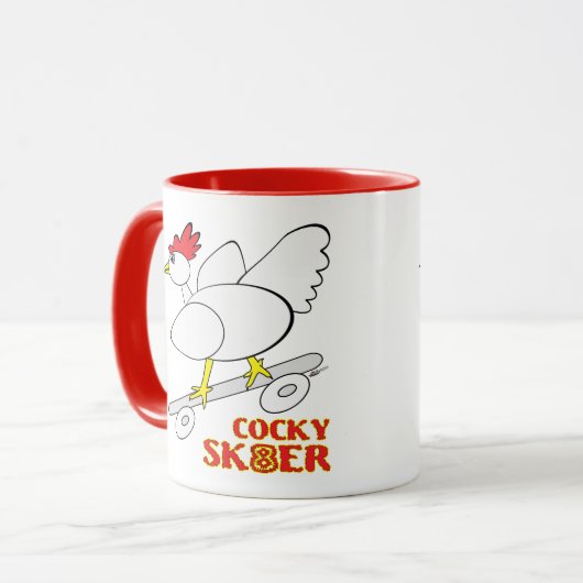 Cocky Skater Tasse (Vorderseite Links)