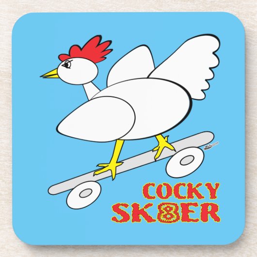 Cocky Skater Untersetzer (Vorderseite)