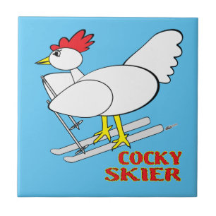 Cocky Skier Fliese