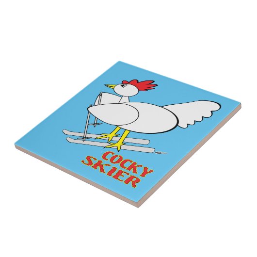 Cocky Skier Fliese (Seite)