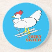 Cocky Skier Getränkeuntersetzer (Vorne)