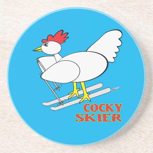 Cocky Skier Getränkeuntersetzer (Vorne)