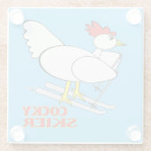 Cocky Skier Glasuntersetzer (Rückseite)