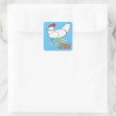 Cocky Skier Quadratischer Aufkleber (Tasche)