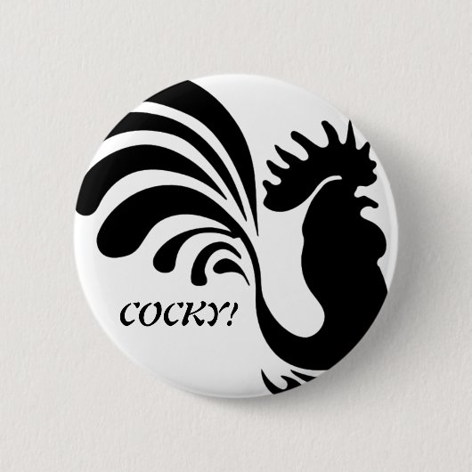 "COCKY!" Stilvolle Rooster-Taste Button (Vorderseite)