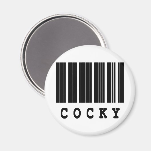 Cocky Strichcode Magnet (Vorderseite/Rückseite)