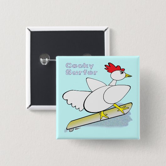Cocky Surfer Button (Vorne & Hinten)