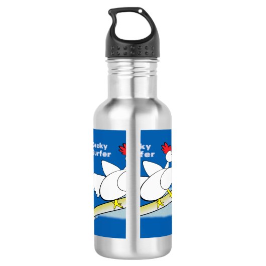 Cocky Surfer Edelstahlflasche (Rückseite)