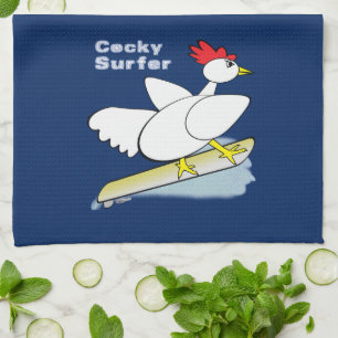 Cocky Surfer Geschirrtuch