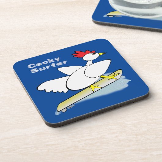 Cocky Surfer Getränkeuntersetzer (Linke Seite)