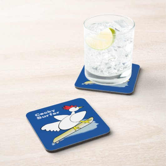 Cocky Surfer Getränkeuntersetzer (Rechte Seite)