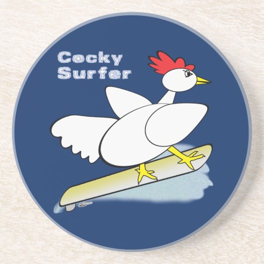 Cocky Surfer Getränkeuntersetzer (Vorne)