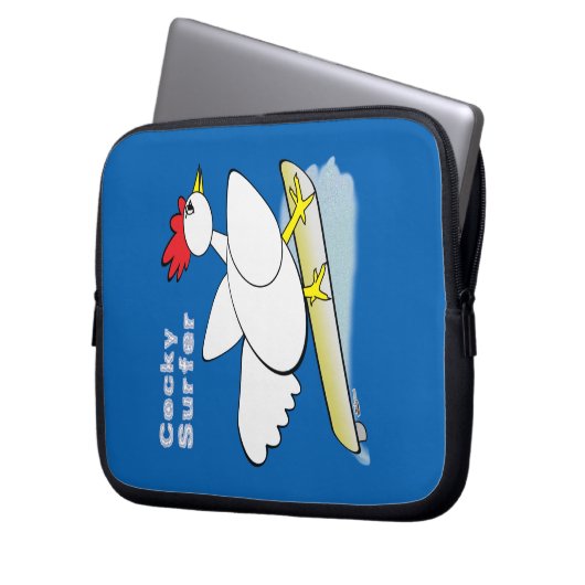 Cocky Surfer Laptopschutzhülle (Vorderseite Links)