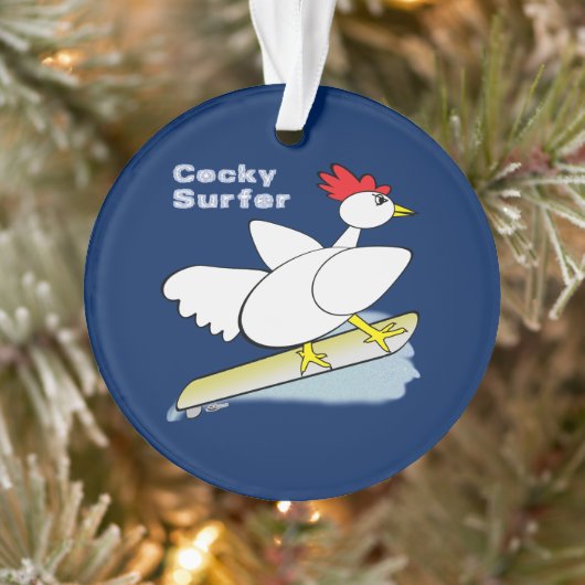 Cocky Surfer Ornament (Baum)