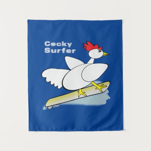 Cocky Surfer Wandteppich (Vorderseite)