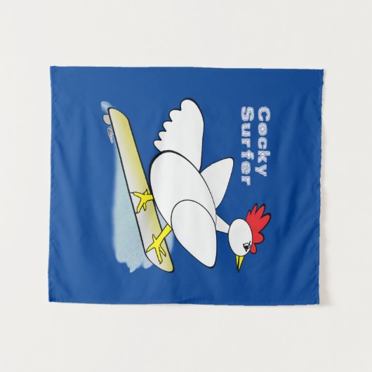 Cocky Surfer Wandteppich (Vorderseite (Horizontal))