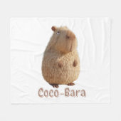 Coco-Bara Vibes. Capybara Core: Kokospalme-Couture Fleecedecke (Vorderseite (Horizontal))